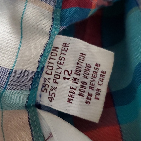 Vintage Aubergine Aqua Plaid Button Up Women 12 - Picture 5 of 9